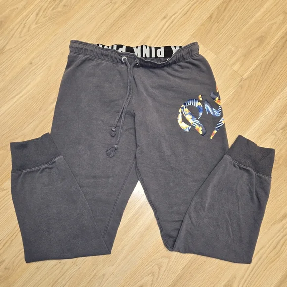 Pink Gray Joggers with Colorful Graphic - Picture 1 of 1